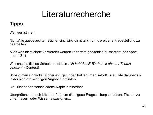 Literaturrecherche schreiben medizin nach noten
